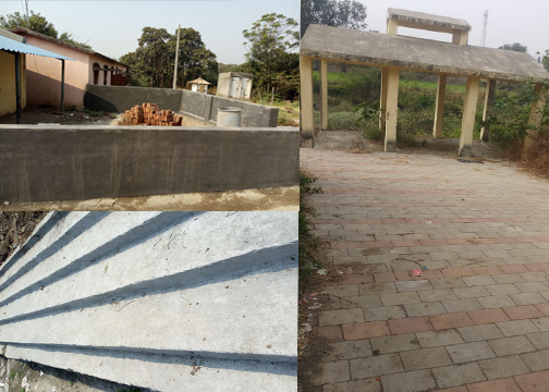 Construction of School Compound Wall, construction and development of Sudha River Ghat and Graveyard, etc.